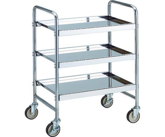 ストロングカート （SUS304）3段タイプ ナイロンウレタン車輪 W660XD450XH900