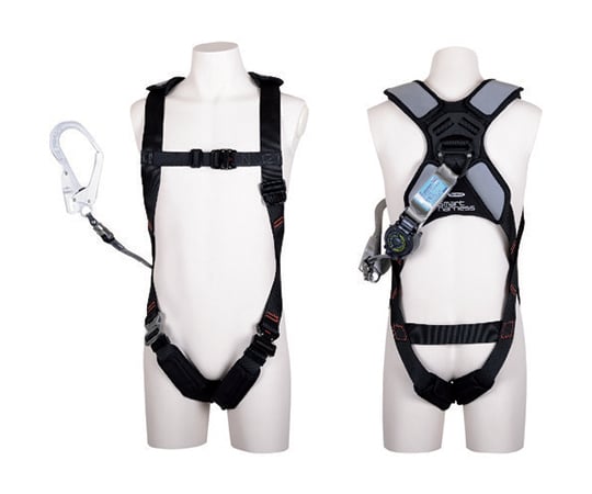 スマートハーネス シングルランヤード付き ロック機構付き巻取式SRリトラ 黒 Lサイズ