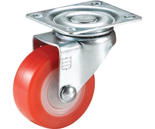 プレート式軽荷重用キャスター　自在　PU　64mm