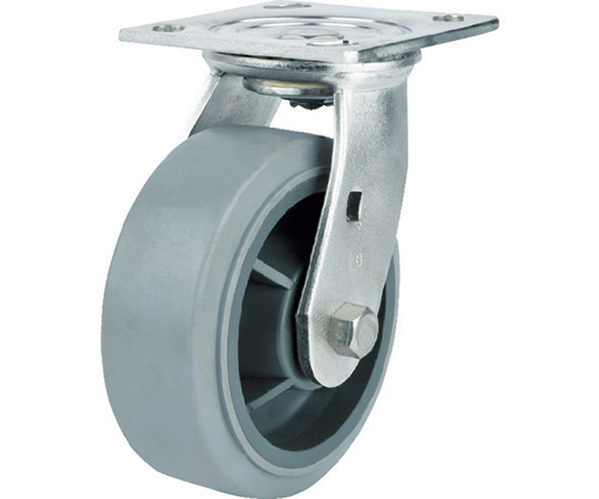 ステンレスキャスター　自在　エラストマー　100mm