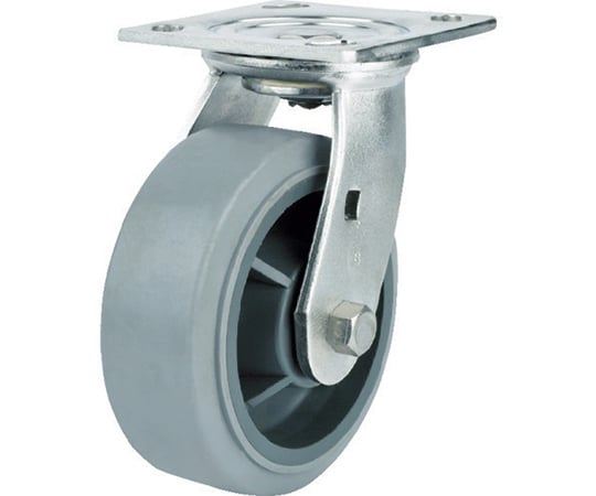 ステンレスキャスター　自在　エラストマー　125mm