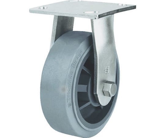 ステンレスキャスター　固定　エラストマー　200mm