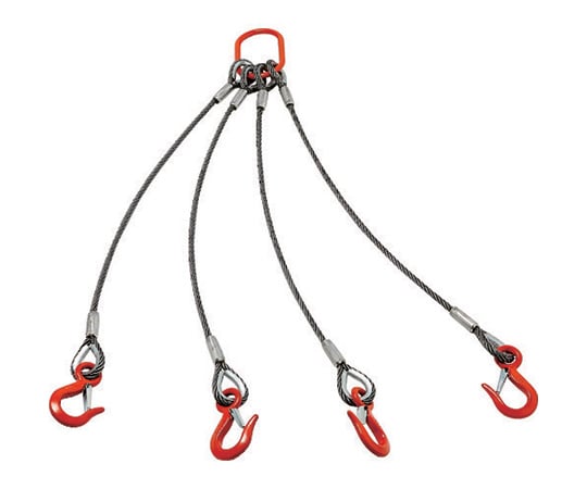 4本吊りアルミロックスリング　フック付き　12mmX2m