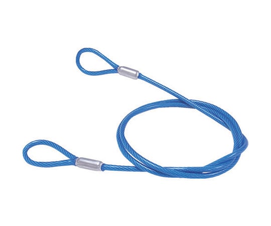 鉄製カットワイヤー　アルミカシメ　青PVCコーティング　3（4.3）X545mm