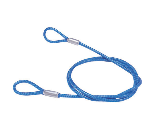 鉄製カットワイヤー　アルミカシメ　青PVCコーティング　3（4.3）X1040mm