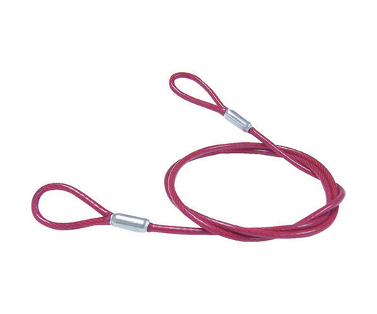 鉄製カットワイヤー　アルミカシメ　赤PVCコーティング　3（4.3）X545mm