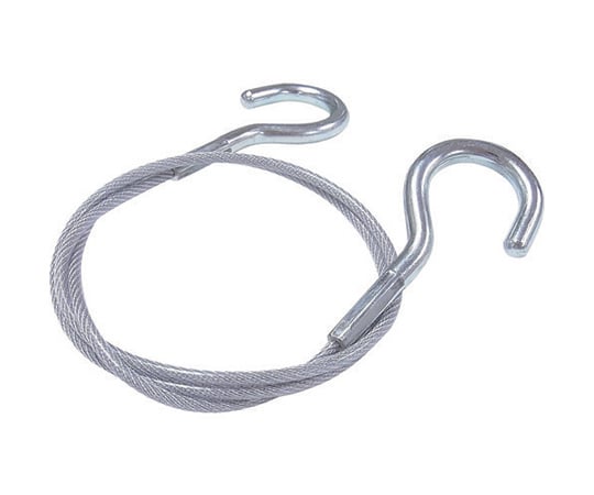 鉄製カットワイヤー　両側フック付き　透明PVCコーティング　3（4.3）X365mm