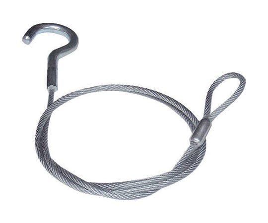 鉄製カットワイヤー　片側フック付き　透明PVCコーティング　3（4.3）X565mm