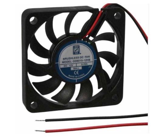 軸流ファン　電源電圧：12　V　dc　60　x　60　x　10.45mm　DC　（OD6010シリーズ）　角型