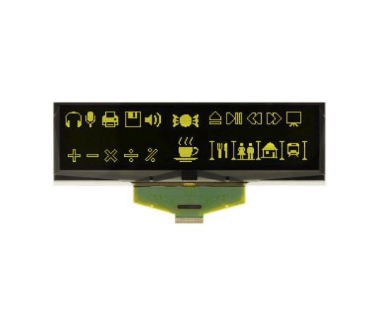 パッシブマトリクス　有機EL　ディスプレイ　黄　256　x　64　COB