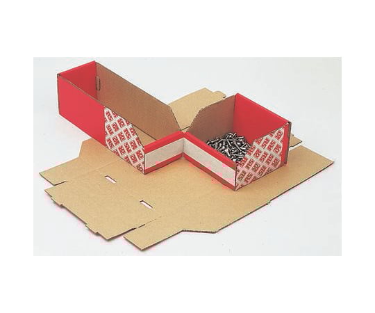 収納ボックス 高さ 100mm 幅 100mm 深さ 200mm 繊維板 赤 1箱（25個入）