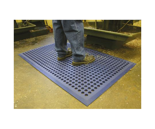疲労軽減マット　ゴム　Holes　12mm　黒　1.5m　x　900mm