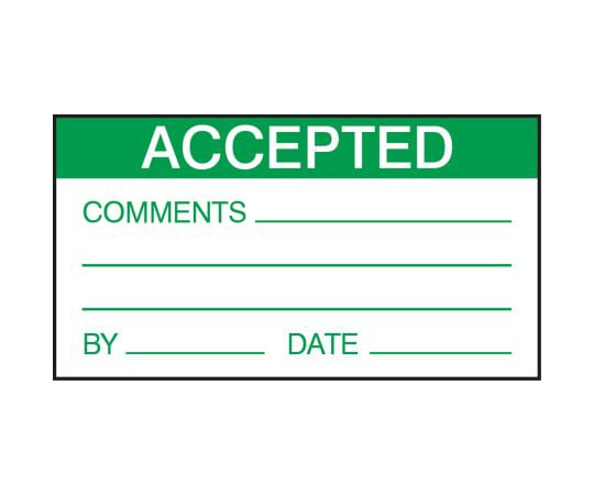 粘着剤付きラベル　30枚入り　緑　白　Accepted