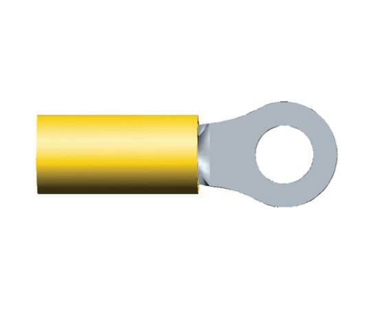絶縁 丸形圧着端子 プラスティグリップ スタッド径：M4 黄 12AWG to 10AWG 1袋（100個入）