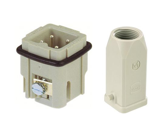 ヘビーデューティパワーコネクタ　パネルフィードスルーセット　オス　3極　10A