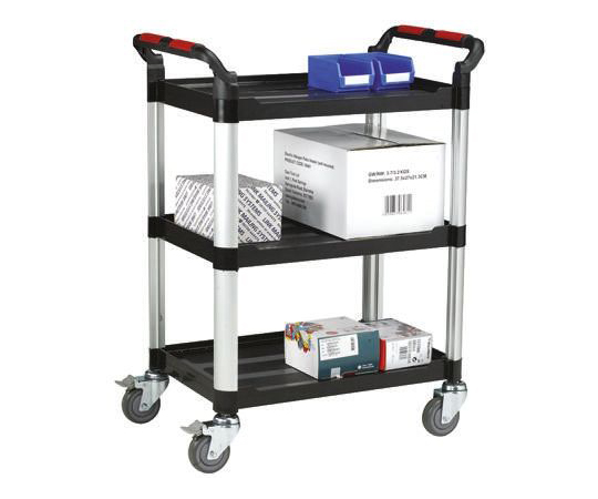 台車　3段　アルミニウム　630　x　424mm　負荷容量150kg