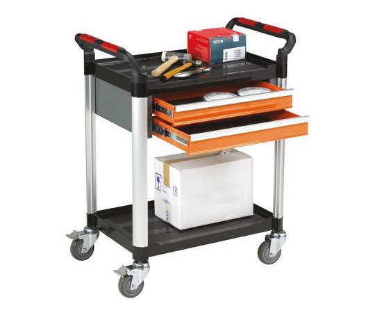 台車　2段　アルミニウム　630　x　424mm　負荷容量100kg