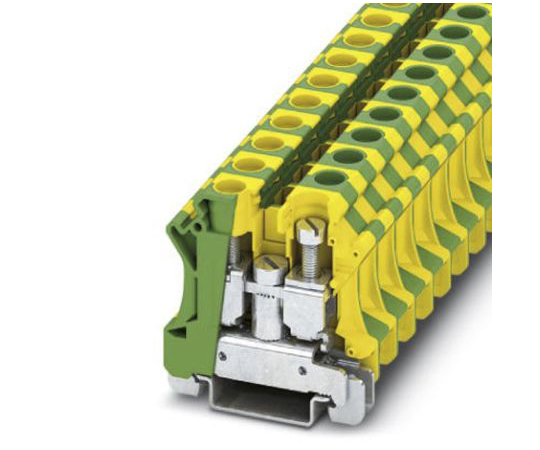 アース端子台 埋め込みネジ 2極 UTI 16-PE 緑 / 黄 1袋（2個入）