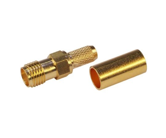 R-SMA　同軸コネクタ　ケーブルマウント　ジャック　ストレート　圧着