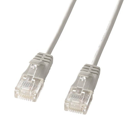 カテゴリ6準拠　極細LANケーブル　ライトグレー　10m