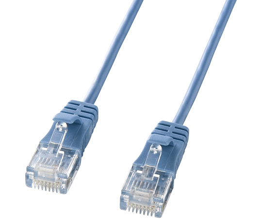 カテゴリ6準拠　極細LANケーブル　ブルー　10m