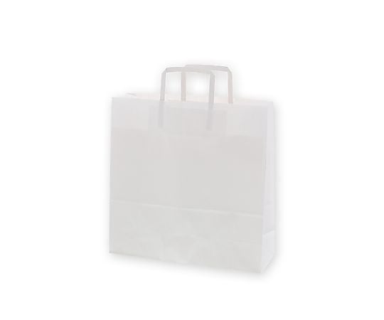 手提げ紙袋　25チャームバッグ　平手　3才　晒白無地　50枚