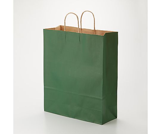 手提げ紙袋　25チャームバッグ　カスタム判　未晒　グリーンC　50枚