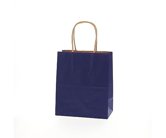 手提げ紙袋　25チャームバッグ　21-12　未晒　ネイビーNC　50枚