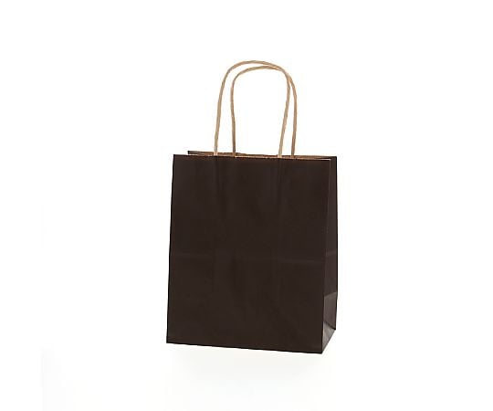 手提げ紙袋　25チャームバッグ　21-12　未晒　焦茶C　50枚