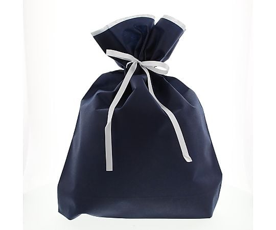 不織布リボン付巾着袋　FK3081　ネイビー　LL　10枚