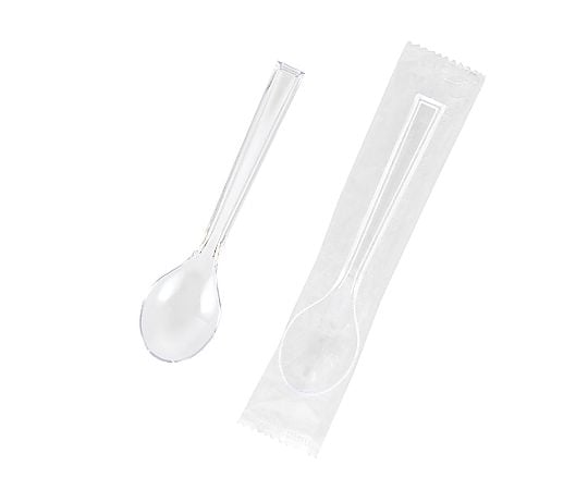 プラスチックスプーン　12.3cm　単袋　透明　100本