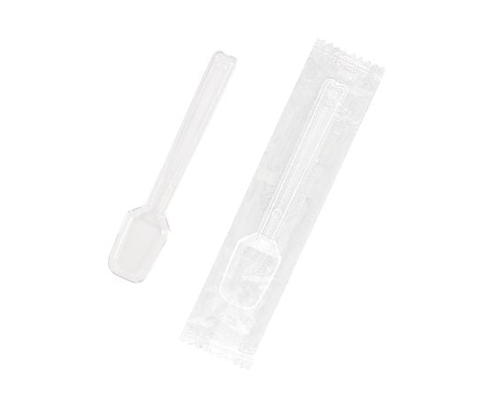 プラスチック角スプーン　9cm　単袋　透明　100本