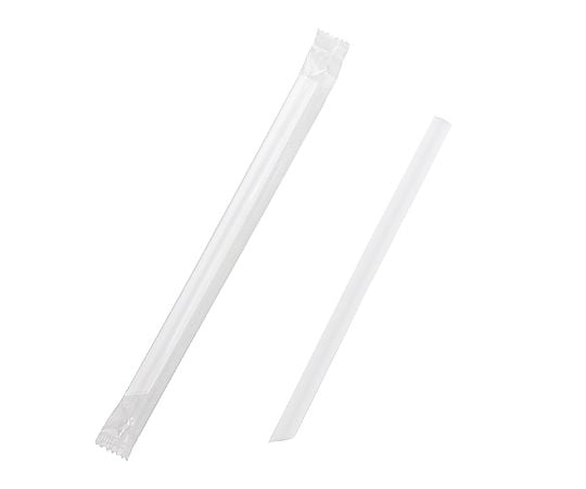 タピオカストロー　片先斜め　フィルム包装　637　クリア　100本