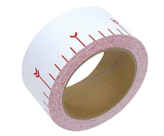 貼付ロッド　合成紙製　50mm×25m　赤白30cm間隔