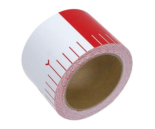 貼付ロッド　合成紙製　75mm×25m　赤白20cm間隔