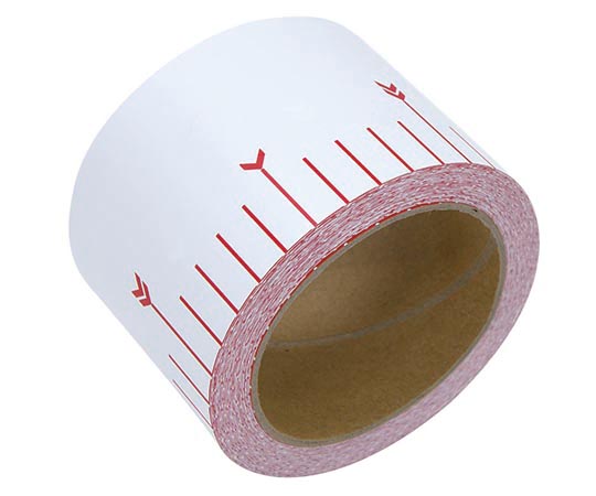 貼付ロッド　合成紙製　75mm×25m　赤白30cm間隔
