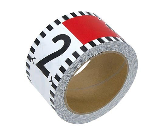 貼付ロッド　合成紙製　60mm×26m　赤白20cm間隔　目盛数字付