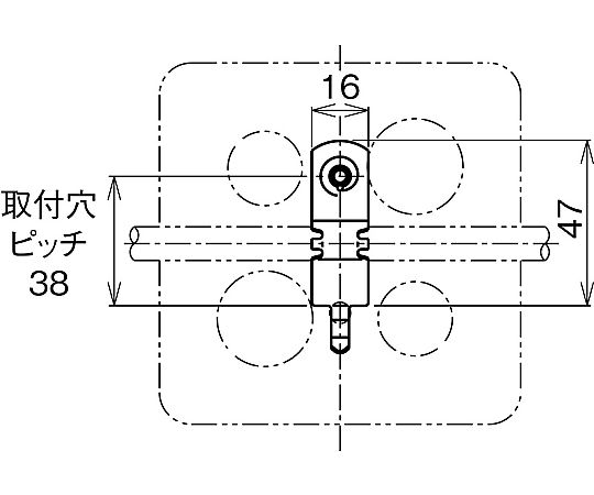 64-1094-11 丸鋼・全ネジ用BOX支持金具 1セット（50個入） MSRB5