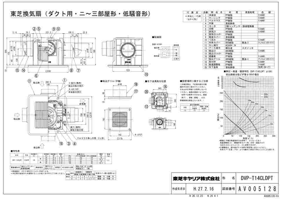 64-1107-97 ダクト用換気扇（低騒音 2・3部屋 2箇所操作） DVP