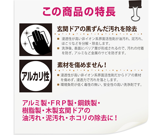 復活洗浄剤　玄関ドア用　100mL　17660092100