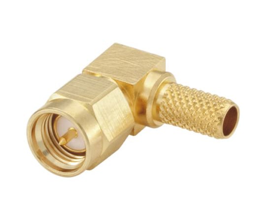 SMAプラグ　ケーブルマウント　プラグ　ライトアングル　圧着