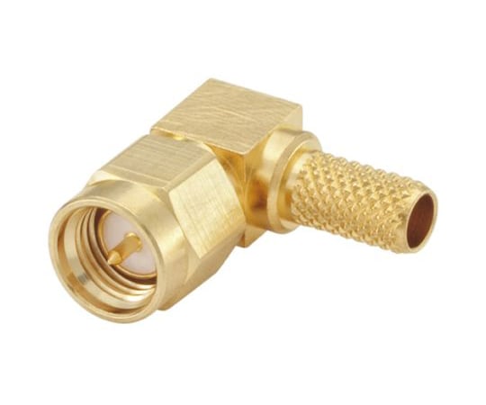 SMAプラグ　ケーブルマウント　プラグ　ライトアングル　圧着