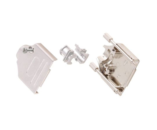 D-subコネクタ用バックシェル　MHDTZK-RA　シリーズ　ストレート　9　極　亜鉛　シルバー