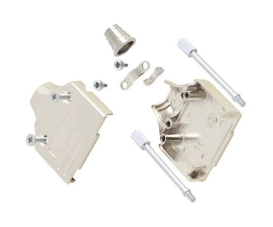 D-subコネクタ用バックシェル　MHEE　シリーズ　ストレート　37　極　亜鉛　シルバー