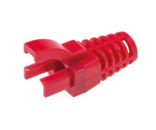 RJコネクタストレインリリーフ タイプ：RJ45 赤 長さ：11.6mm 1袋（5個入）