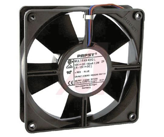 軸流ファン 電源電圧：12 V dc 119 x 119 x 32mm DC (4312シリーズ）