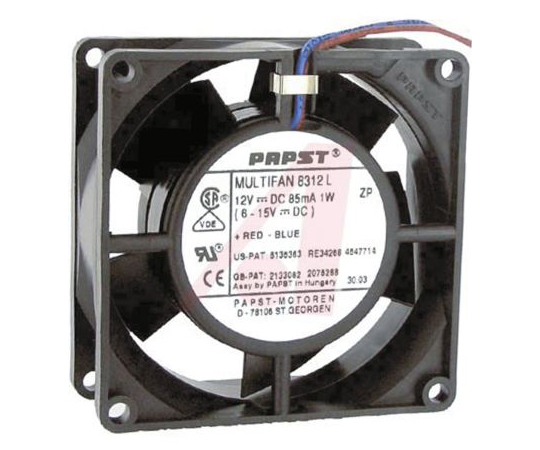 軸流ファン 電源電圧：12 V dc 80 x 80 x 32mm DC (8312シリーズ）