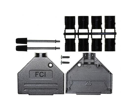 D-subコネクタ用バックシェル 8655MH シリーズ ストレート 25 極 亜鉛ダイキャスト