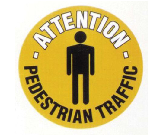 64-1699-56 危険警告標識 Attention 2022モデル - Pedestrian 英語 873-5925 Traffic 価格は安く PVC 黄