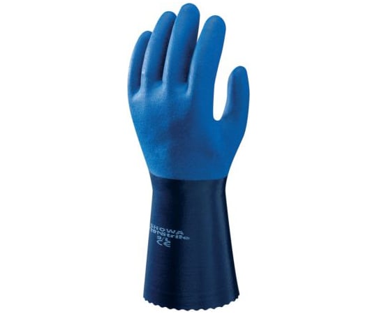 Showa 耐油性長手袋 耐薬品性 青